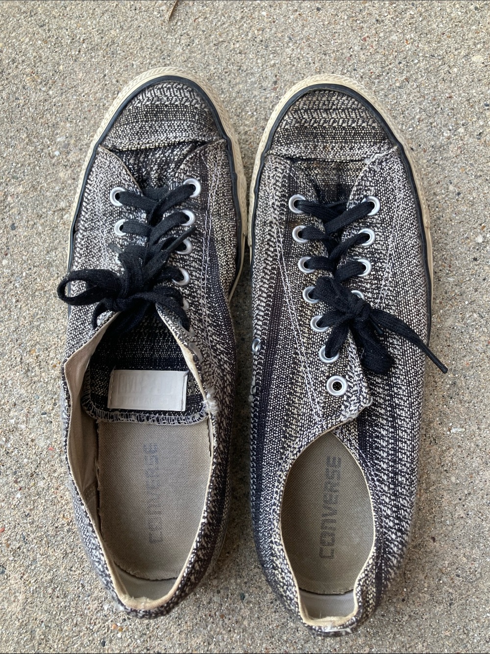 Converse Knit Low-Top Sneakers in Black and Cream